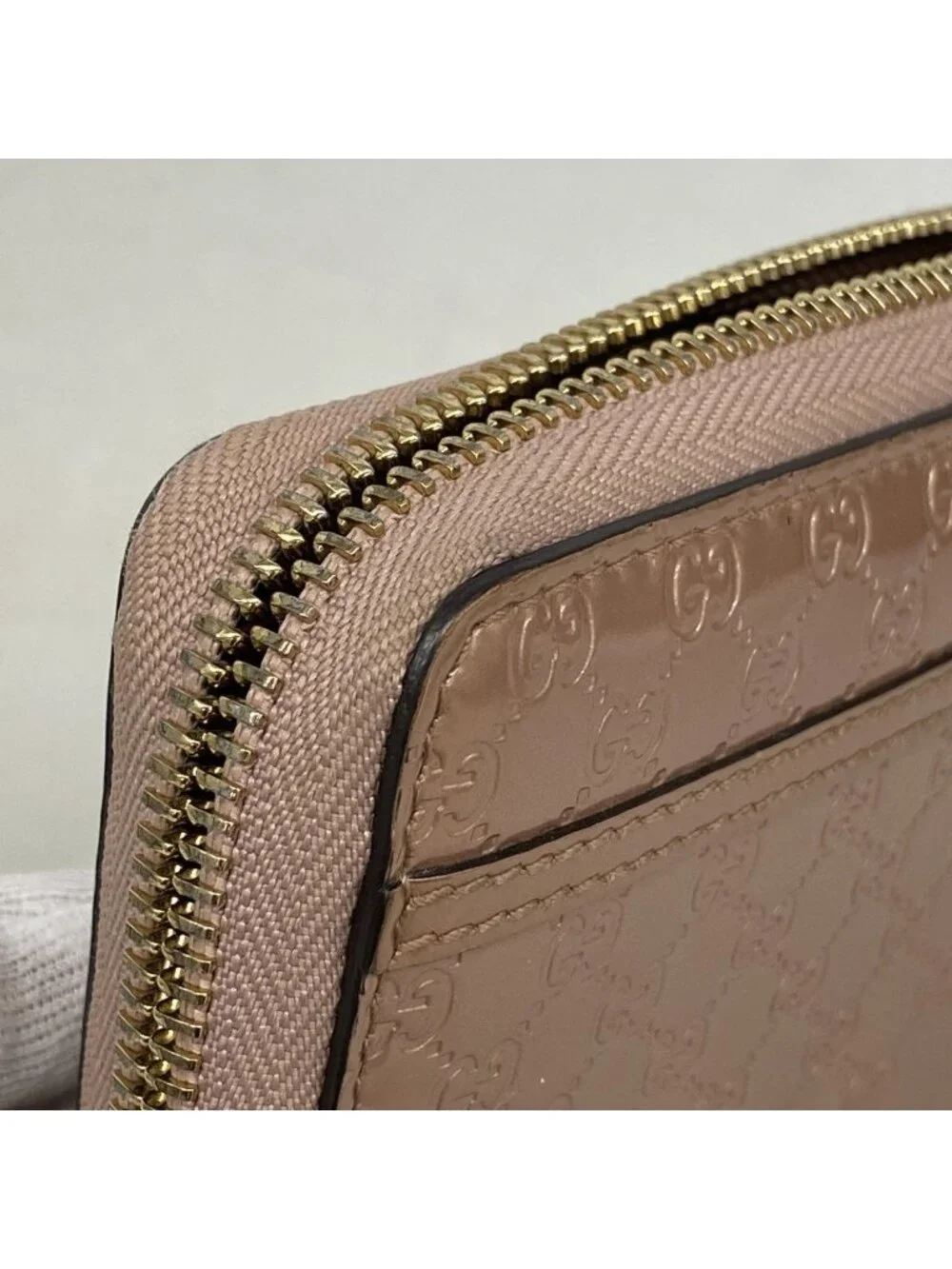★SOLD★ Gucci Wallet Micro Guccissima Enamel Pink Champagne Gold - Picture 8 of 10
